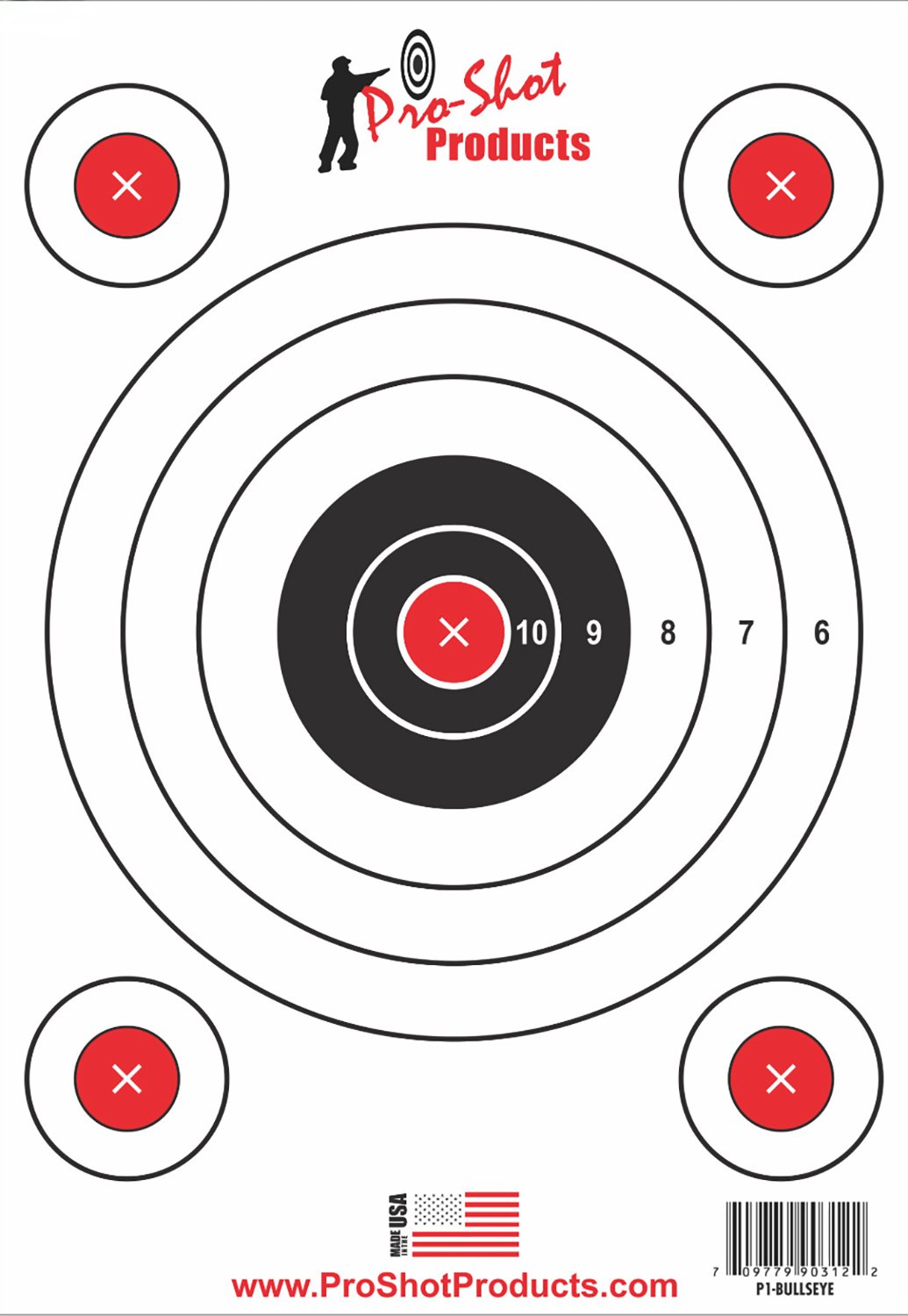Pro-Shot P1BULLSEYE SplatterShot Hanging Heavy Paper 9" x 13" 6 Pack - Pro-Shot Products