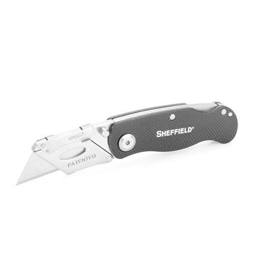 Sheffield Ultimate Lock Back Utility Knife 6" Black with Quick Change & Pocket Clip