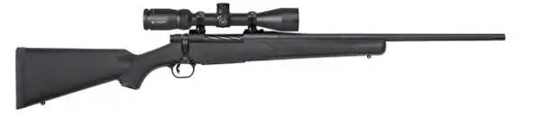 Mossberg Patriot 27932 243 Win Bolt Action Rifle, 5+1 Capacity, 22" Fluted Barrel, Matte Blue Finish, Synthetic Black Stock, Vortex Crossfire II 3-9x40mm Scope - Mossberg - 243 Win