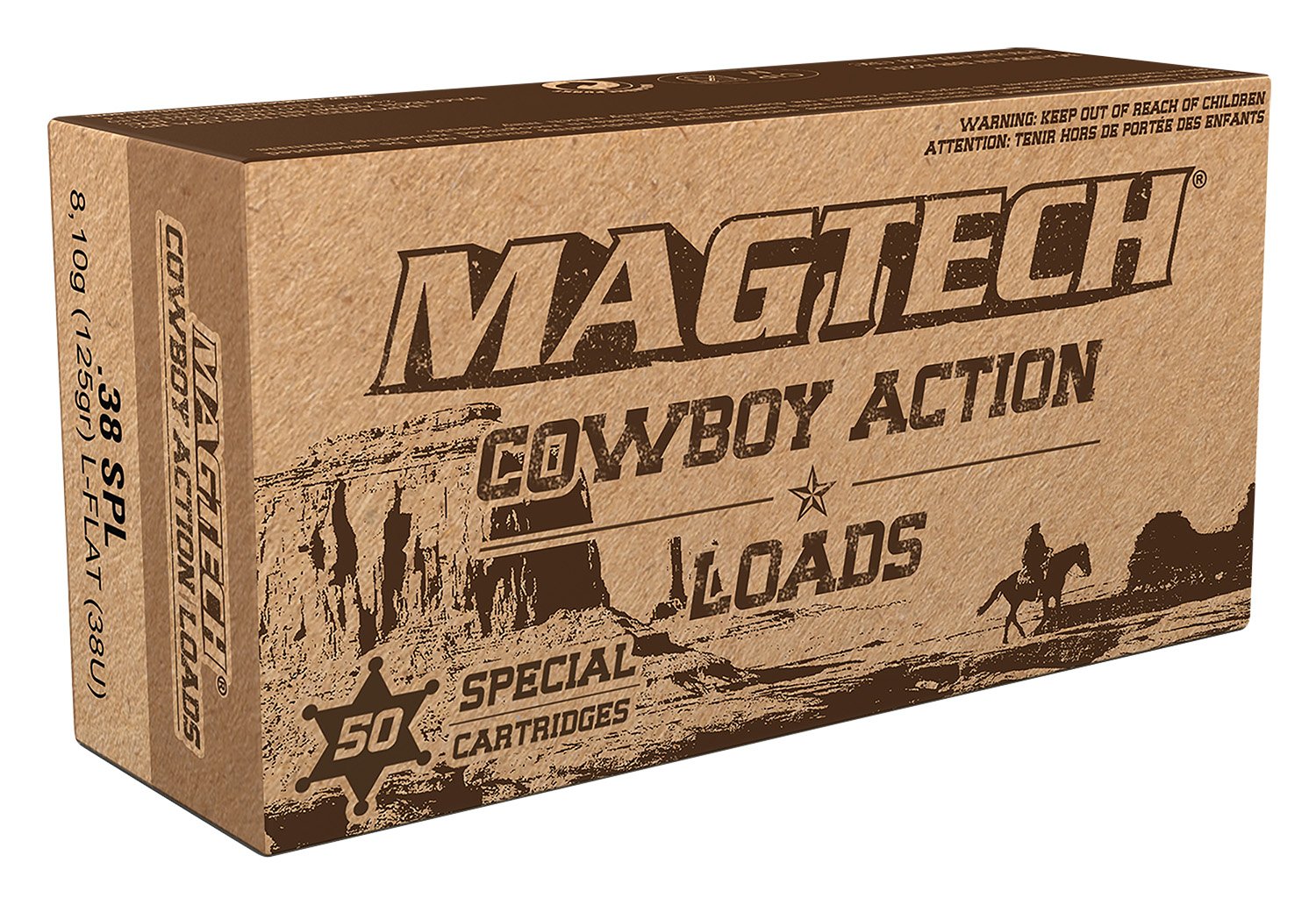 Magtech 38U .38 Special 125gr LFN Ammo 50 Rounds - Magtech Ammunition - LEAD FLAT NOSE