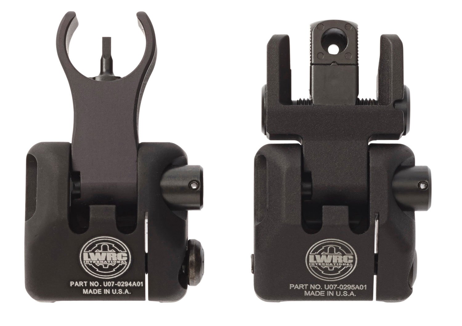 LWRC International Skirmish Folding Iron Sights Set Black for AR-15 - LWRC International