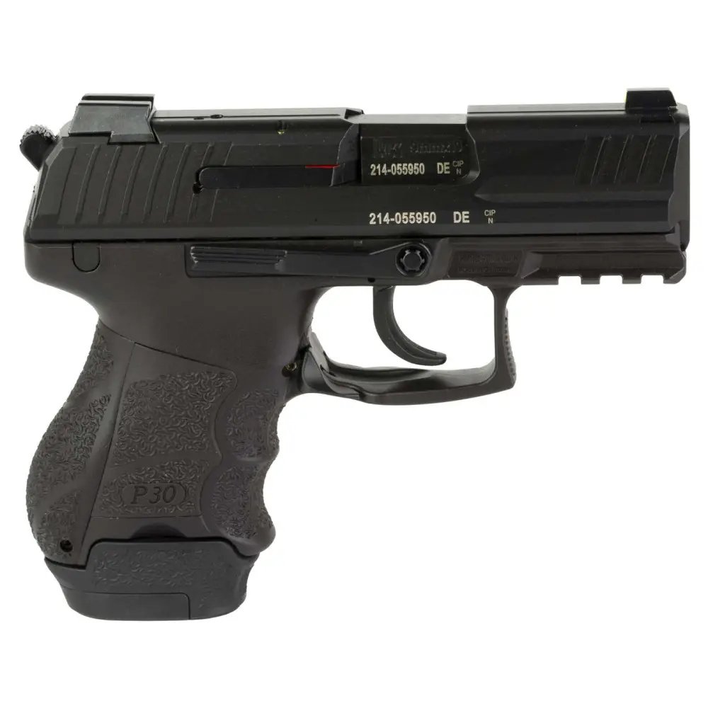 HK 81000824 P30SK Sub-Compact 9mm Luger Pistol: 15+1 Capacity, 3.27" Barrel, Black Matte Stainless Slide, Polymer Frame, Night Sights