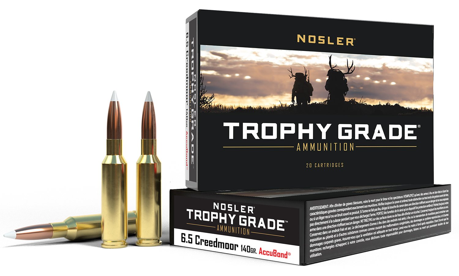 Nosler Trophy Grade Rifle Ammunition 6.5 Creedmoor 140 gr. AB SP 20 rd.