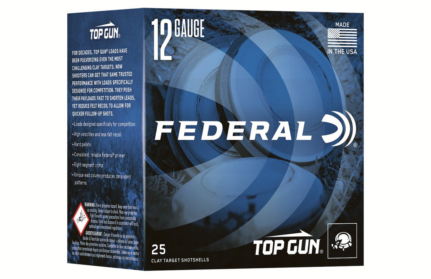 Federal Top Gun Sporting Shotshells 12ga 2-3/4 1 oz 1250 fps #8 25/ct - Federal Premium Ammunition - LEAD
