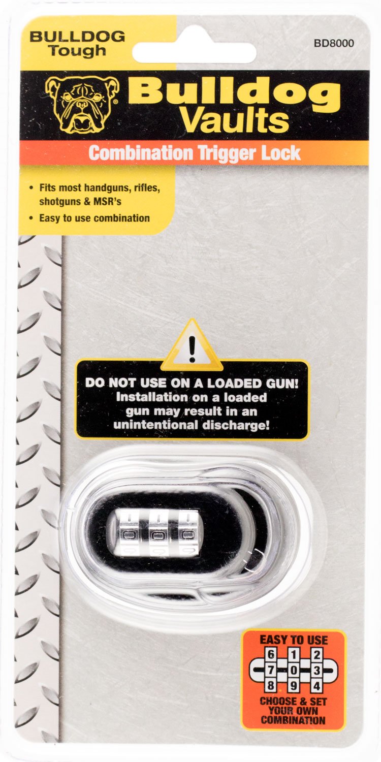 Bulldog BD8000 Trigger Lock, Combination, Adjustable Ratchet, Black - Bulldog - COMBINATION