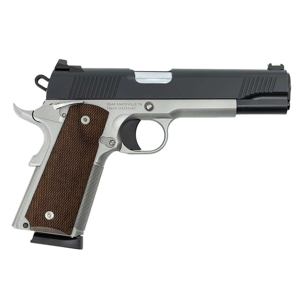 Tisas 1911DETT Duty Enhanced .45ACP, 5-inch Barrel, Stainless Steel Frame, Carbon Steel Slide, Turkish Walnut Grips