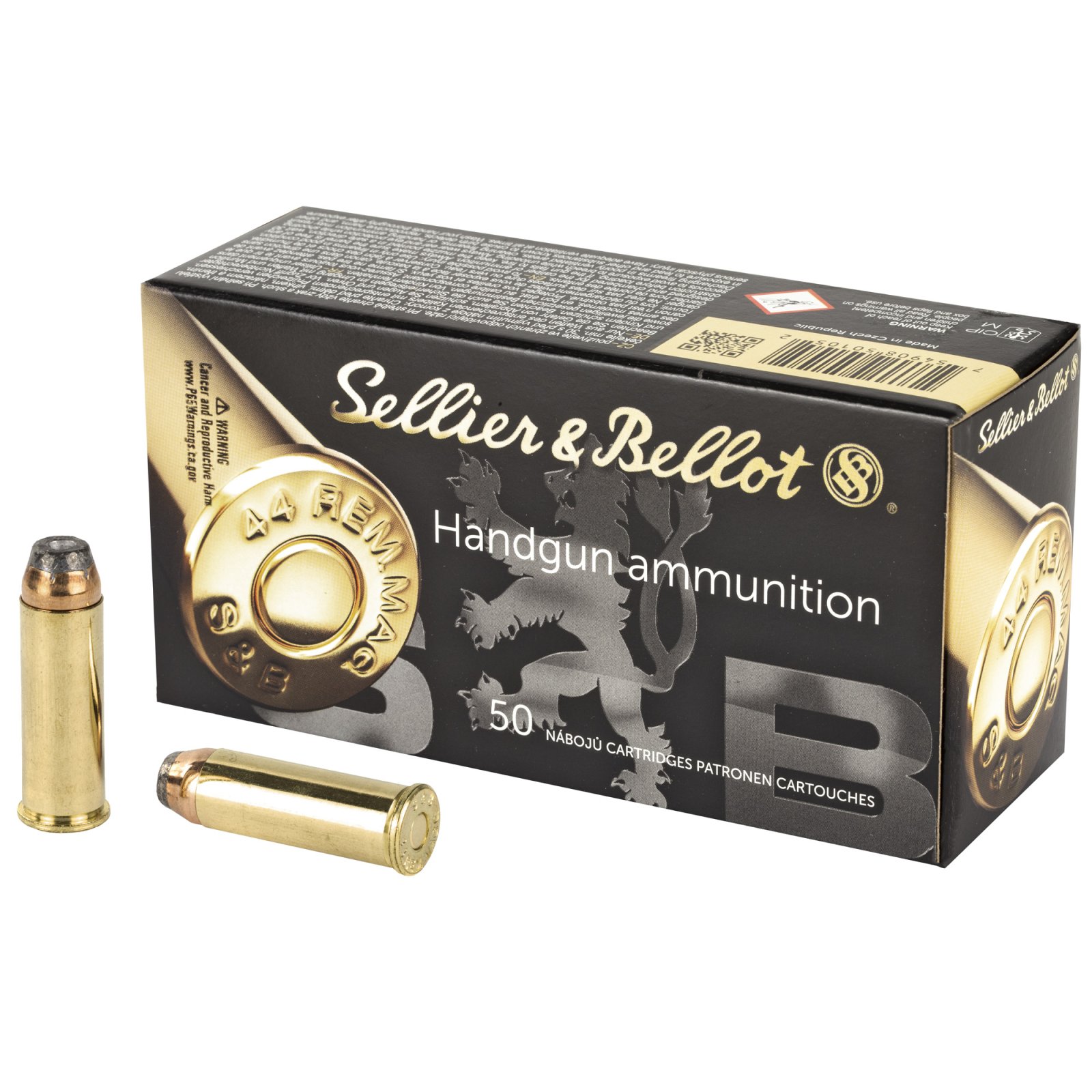Sellier & Bellot SB44C .44 Rem Mag 240gr SJHP Ammo 50 Rounds - Sellier & Bellot