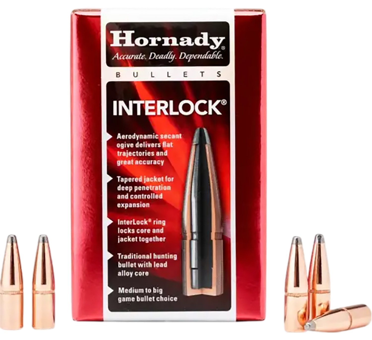 Hornady 2640 InterLock Hunting 6.5mm .264 160 gr Round Nose (RN) - Horn Hunter - .264