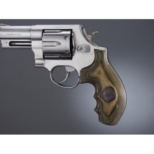 Hogue 65411 Taurus Med. & Lg. Round Butt - Checkered - LAMO CAMO - No Finger Grooves