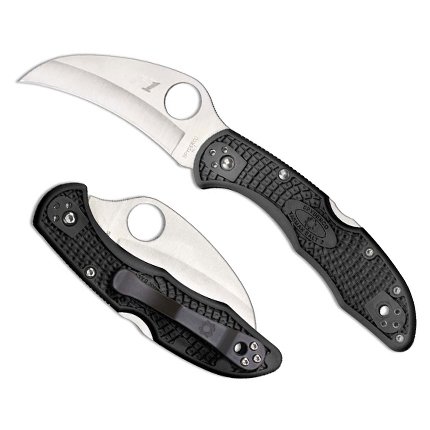 Spyderco C106PBK2 Tasman Salt 2 Knife Black H-1 Steel Serrated Blade - SPYDERCO