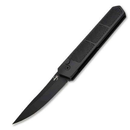 Boker 01BO474 KwaiKen Auto 3.3" Drop Point Plain Black Knife
