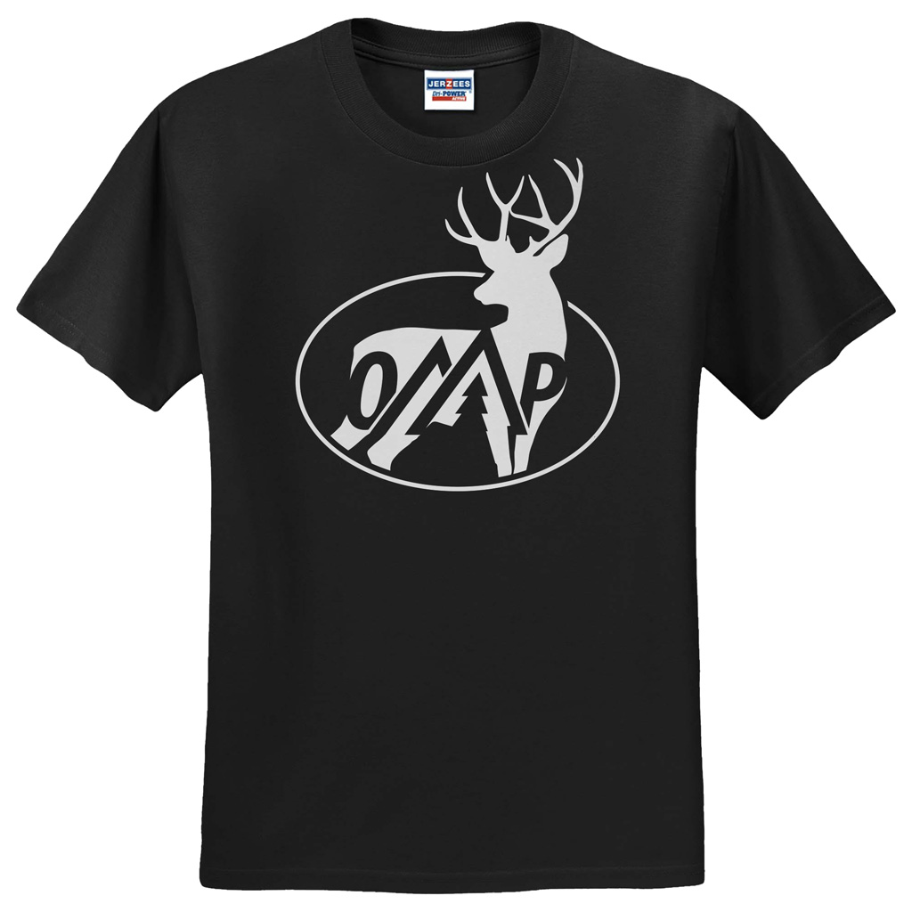 October Mountain 810096080851 Bucks Tee Black Medium 50/50 Cotton/Poly