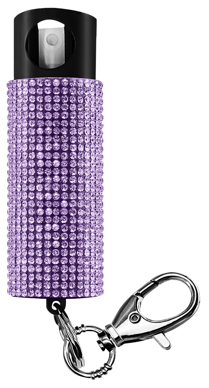 SKYLINE USA INC PSGDBOLV Pepper Spray Bling-It-On 18% OC/UV Dye Range 16ft 0.50oz Lavender Includes Keychain - GuardDog - 0.50 OZ