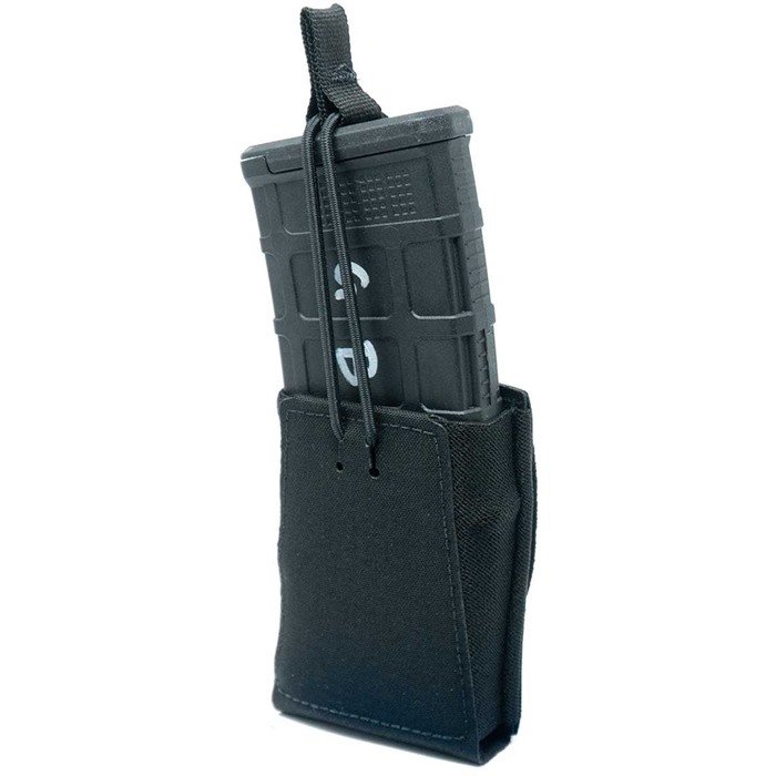 GBRS GROUP SINGLE RIFLE 7.62MM MAG POUCH W/BUNGEE RETENTION BLACK - GBRS Group - 7.62 X 39 MM