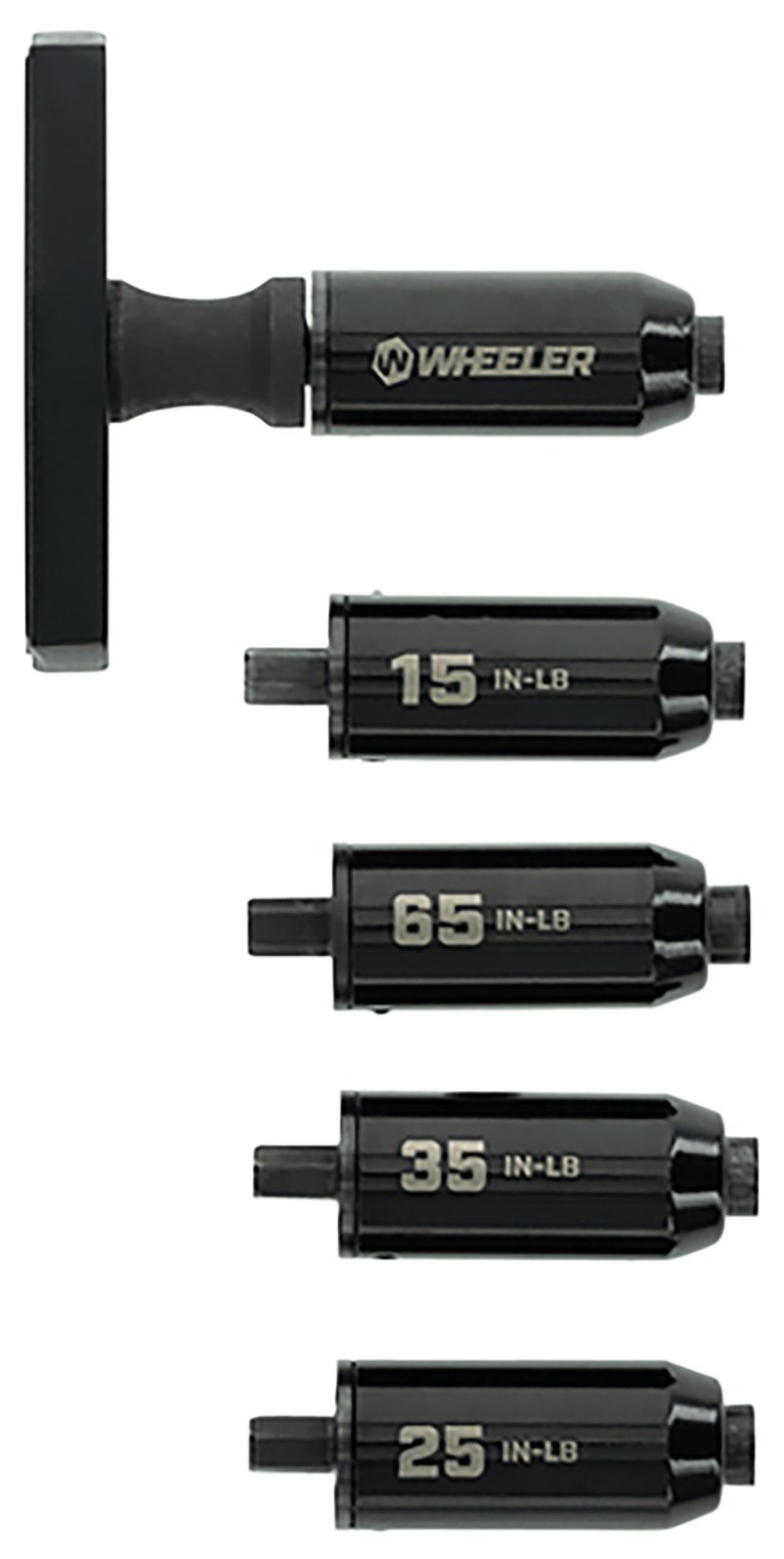 Wheeler 1136022 FAT Stix Torque Wrench Set, Black/Yellow, T-Handle Design, Includes 15, 25, 35, 45, 65 Inch-Pound Limiters, 1/2" Socket, 1/4" Drive Bit, Durable Materials, Soft Carry Case - Wheeler