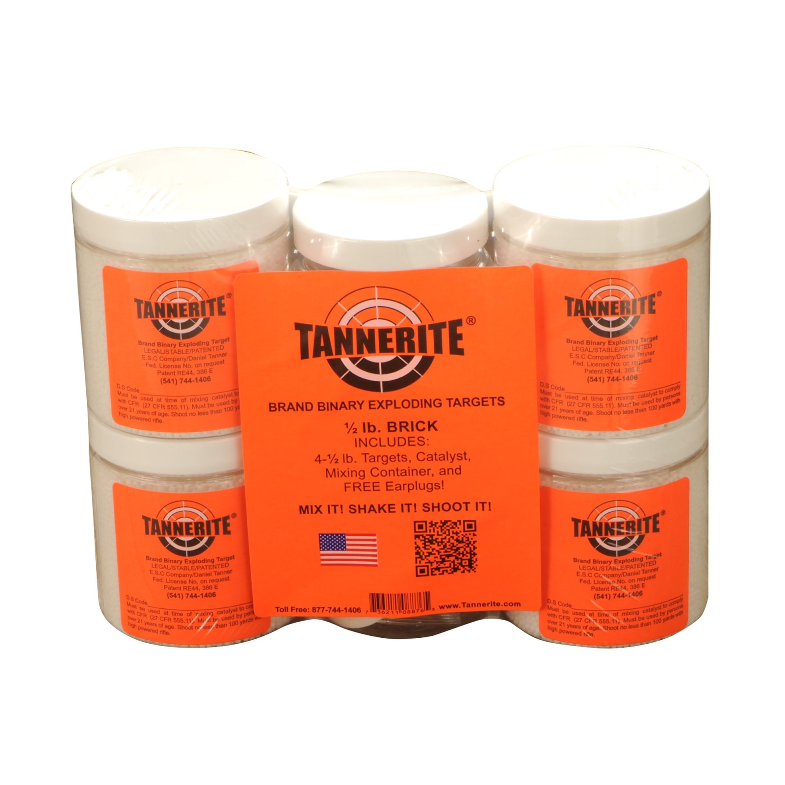 Tannerite Exploding Targets 1/2BR Model, 1/2 lb, Pack of 4