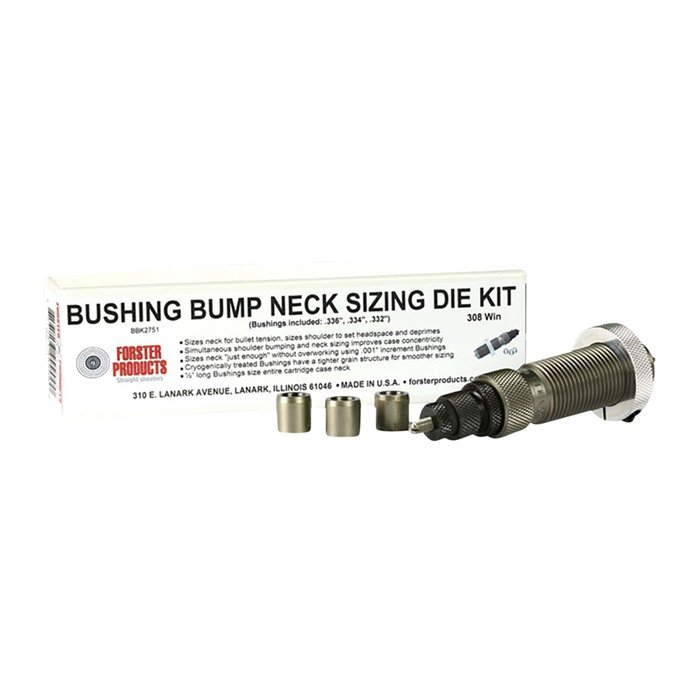 Forster BBK2331 Bushing Bump Kit - 6 Creedmoor Neck Sizing Die with .270, .272, .274 Bushings