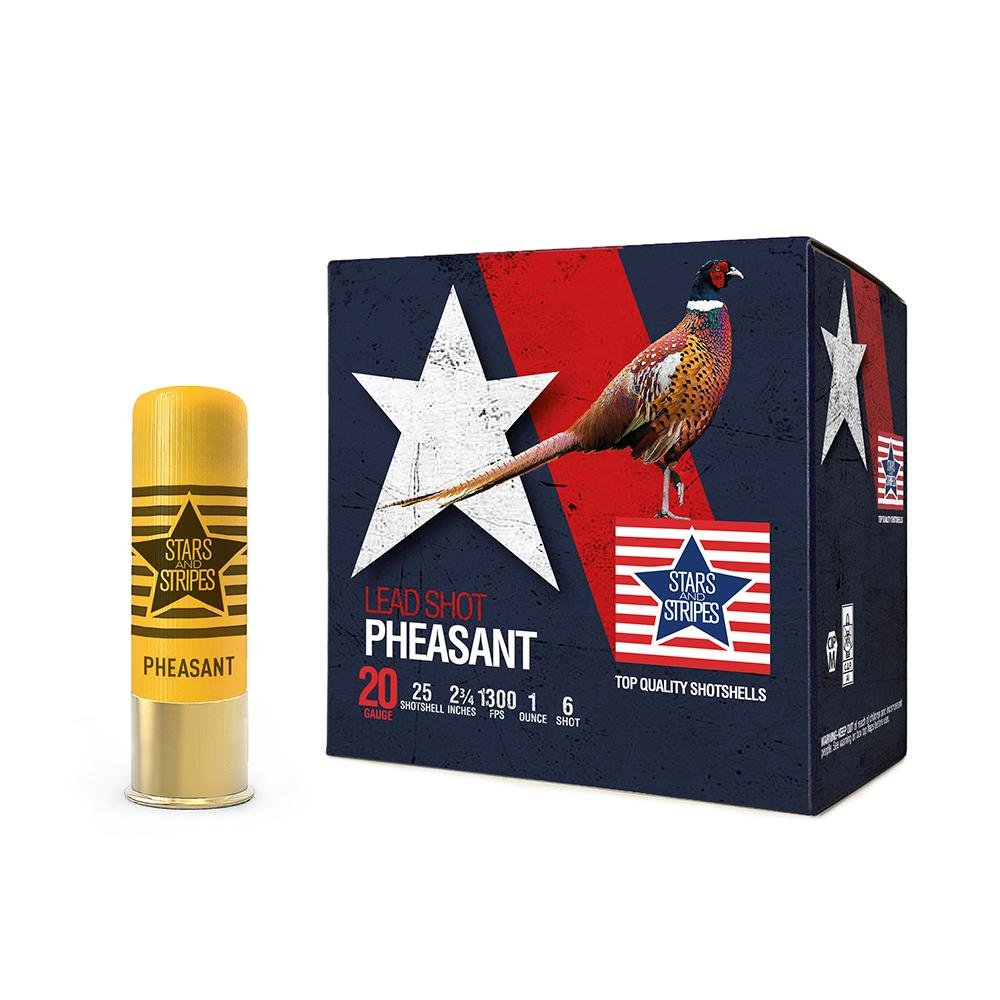 PPU Stars & Stripes Pheasant Load Shotshells 20ga 2-3/4" 1oz 1300 fps #6 25/ct