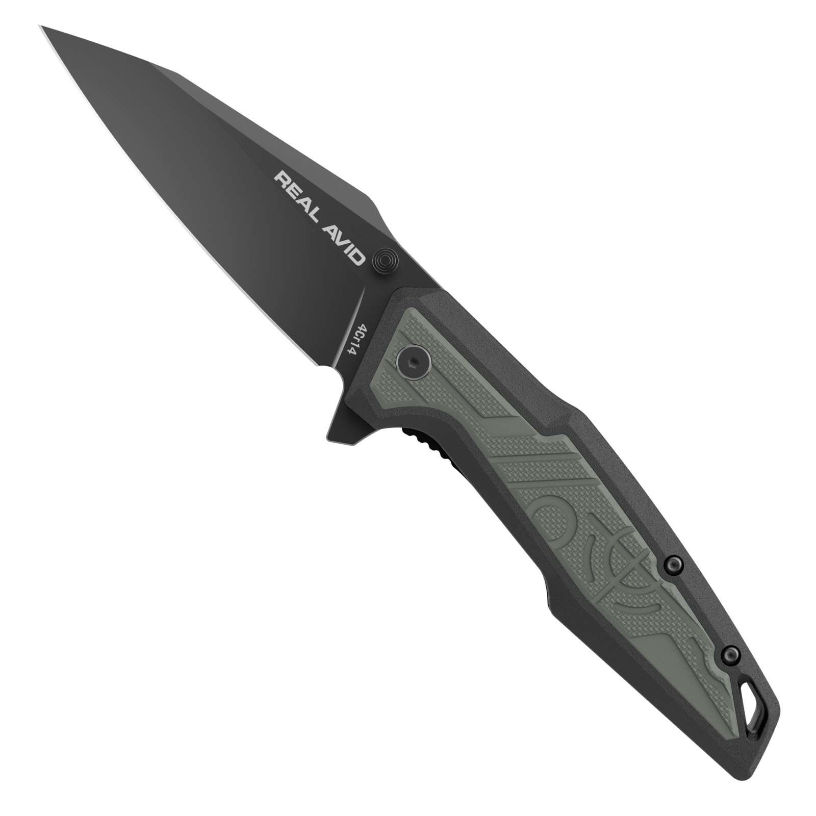 Real Avid AVRAV1 RAV-1 3.25" Black Oxide Clip Point Knife 4Cr14 Blade