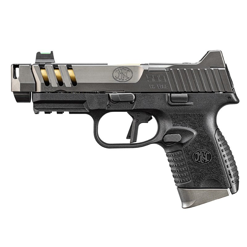 FN 509 CC Edge 9mm Pistol 4.2" Barrel Fiber Optic Sights Black/Grey - FN America - 9mm