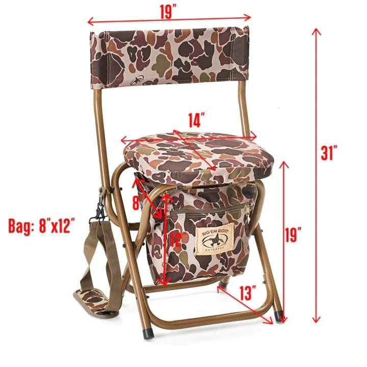 Rig 'Em Right 174-M Hyde Stool Gore Optifade Marsh, 900D Fabric, Steel Frame - AdvenTec LLC dba Rig Em Right Outdoors