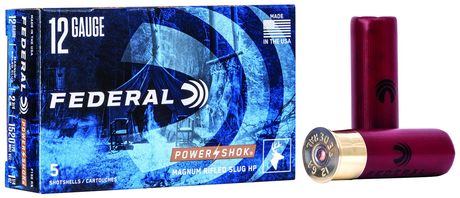 Federal F130 RS 12 Gauge 2.75 in 1.25 oz Rifled Slug 5 Rounds per Box - Federal Premium Ammunition - RIFLED SLUG
