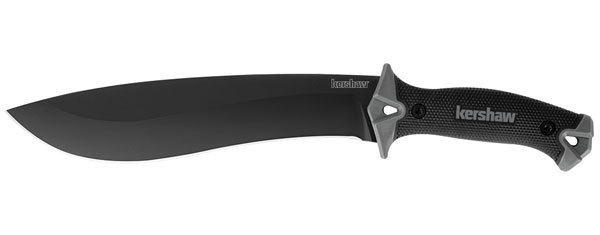 Kershaw 1077 Originals Camp 10 Fixed Blade Knife: 10in 65Mn Recurve, Full Tang, Glass-Filled Nylon Handle