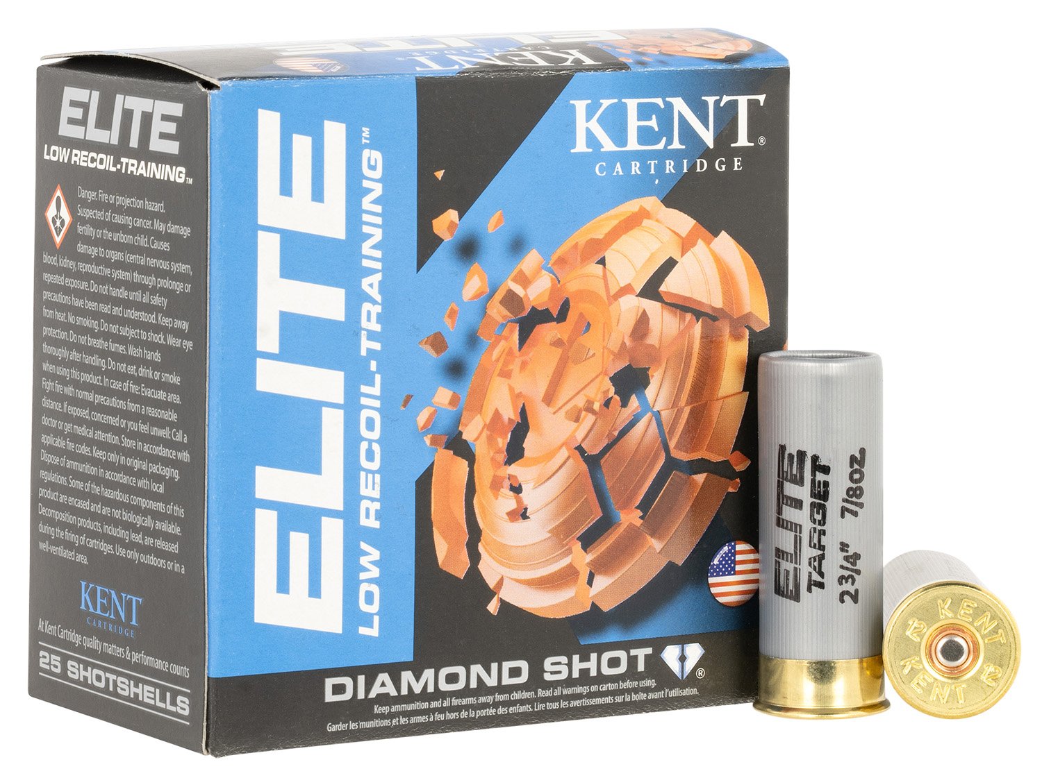 Kent Cartridge E12LB248 Elite 12Ga 2.75" 7/8oz 8 Shot 25/Box - Kent Cartridge - 12 Gauge