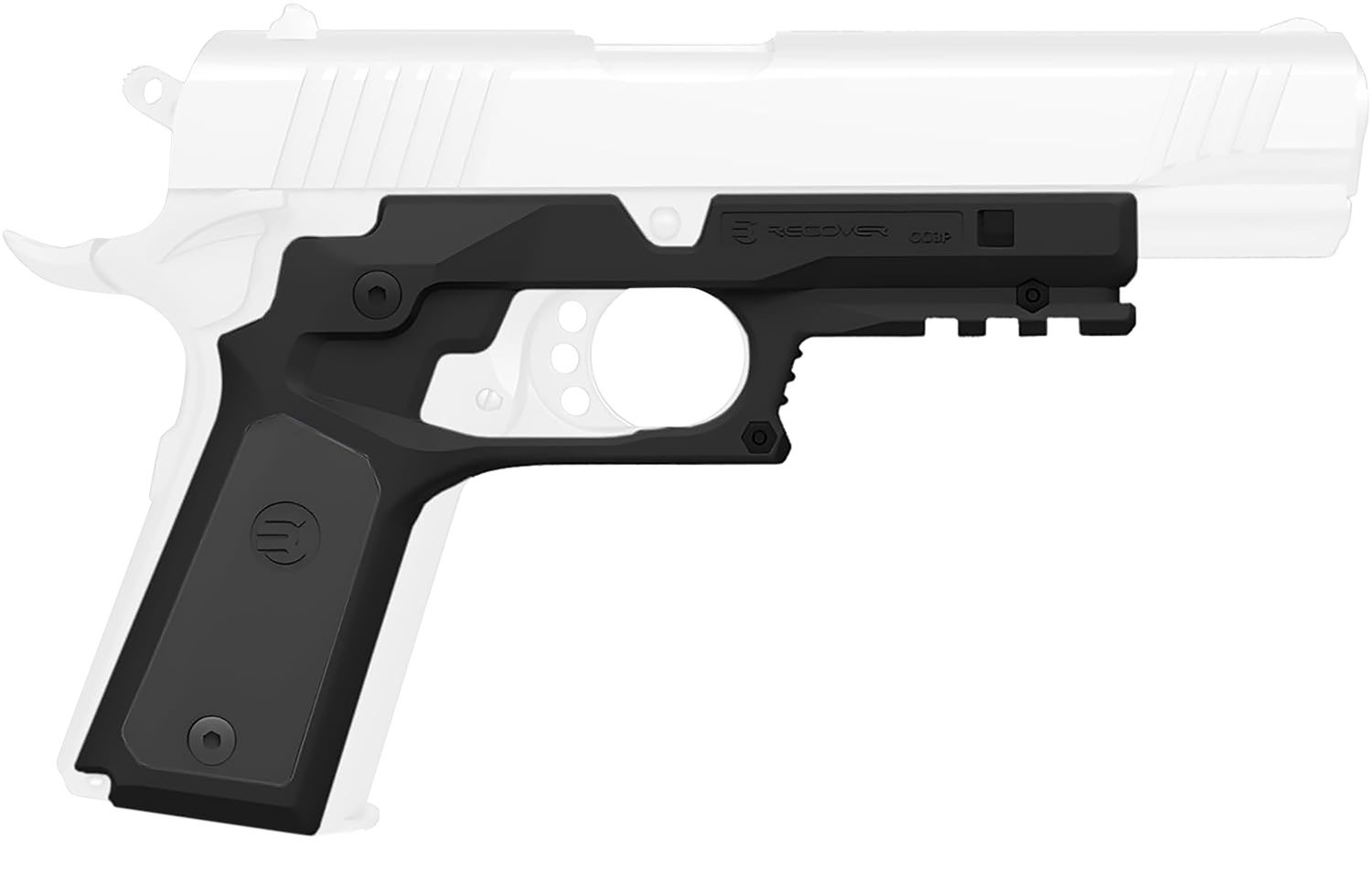 Recover Tactical CC3P0104 Frame Grip Black Polymer with Interchan...