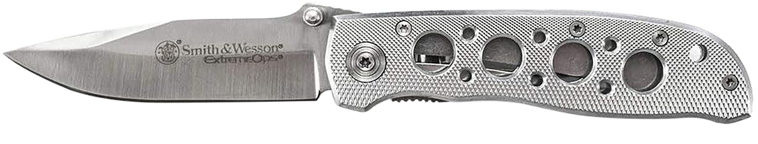 Smith & Wesson Extreme Ops Folding Knife 3.22" Drop Point 7Cr15MoV SS Blade Aluminum Handle Pocket Clip