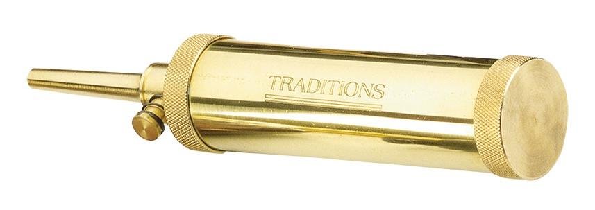 Traditions A1201 Flask Brass 2 Oz Valve Type 30 Grain Spout