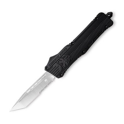 CobraTec LBCTK-1LTS 3.9" Tanto SL/Part Serrated Black OTF D2 Steel Knife - CobraTec Knives