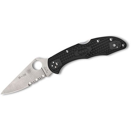 Spyderco C11FPSBKRD Delica SL/PS Black Knife with Red Line Backspacer