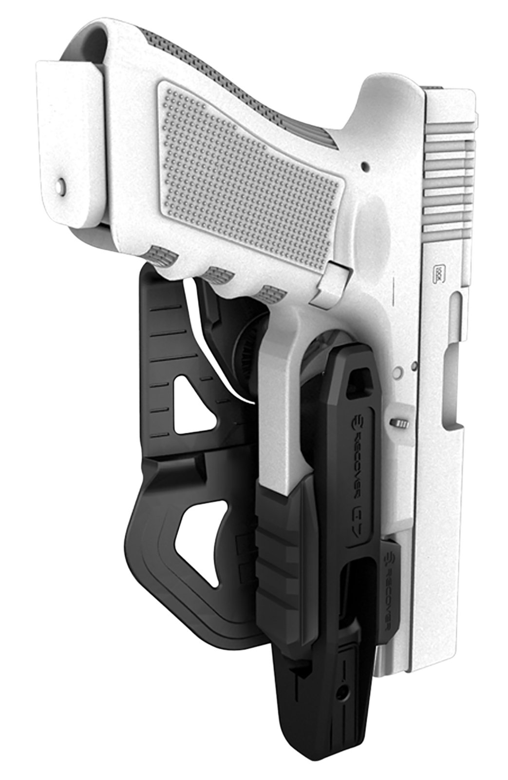 Recover Tactical G7 Black Paddle Holster Glock 17/19 Small, Adjustable Retention, 360 Swivel