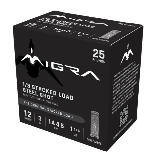 Migra M12AS13 12 Gauge 3 In 1-1/4 Oz Steel #1 & #3 25 Rounds
