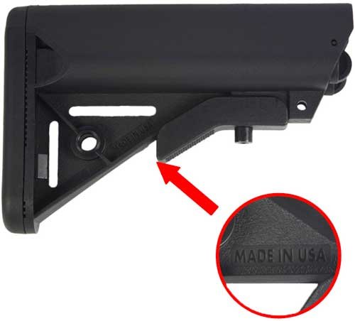 J&E Machine PS-ST7B Mil-Spec SOPMOD AR15 Buttstock Black