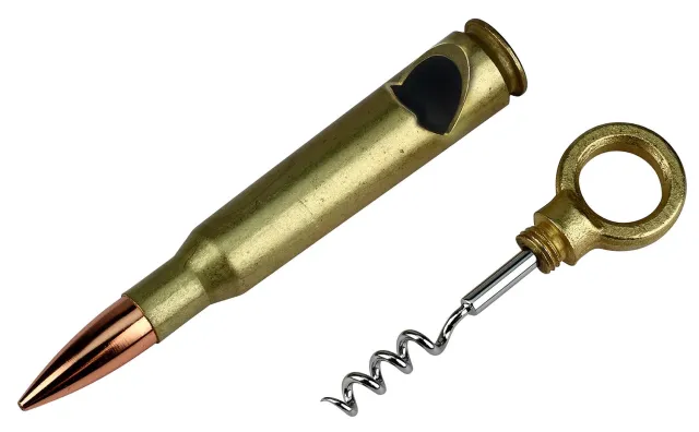 Buy Caliber Gourmet CBG1003 Brass/Copper Cork Screw 50 Caliber Shell Bullet online