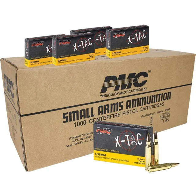 PMC 5.56 NATO Ammo 55gr FMJ-BT 1000rd Case 3270 FPS - PMC - 5.56 NATO