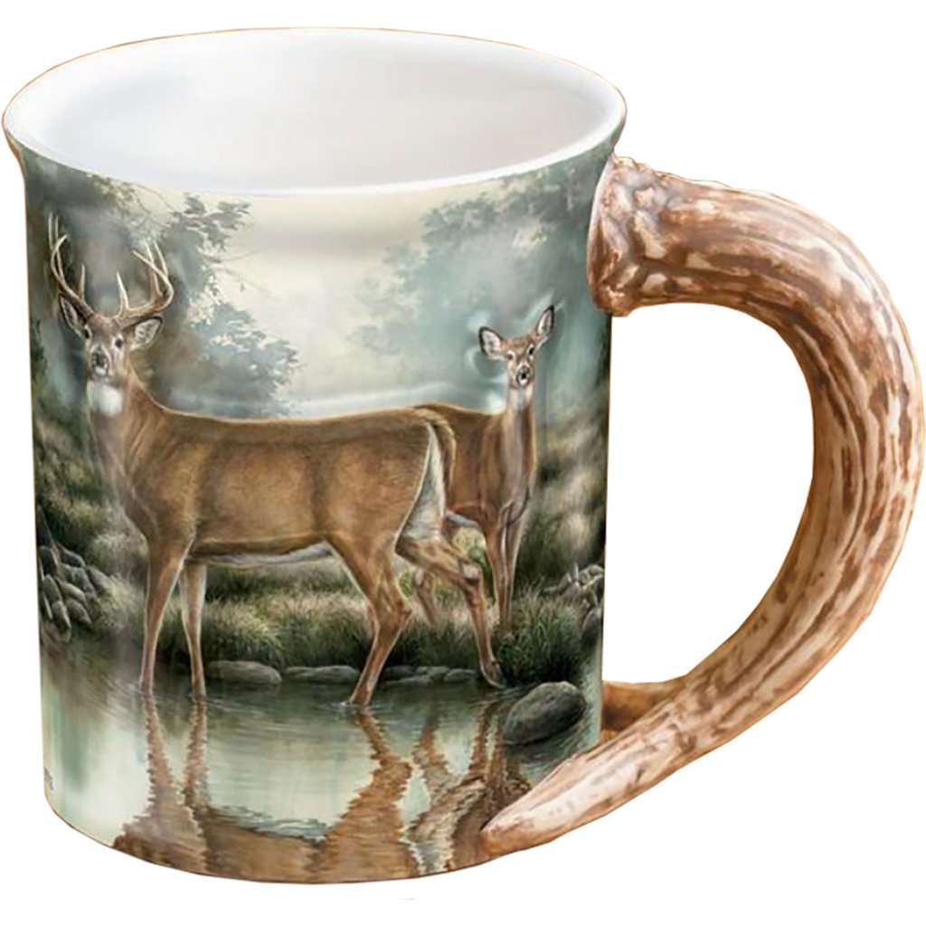 Wild Wings 8955712365 Sculpted Mug 16 oz Tranquil Waters Deer Design
