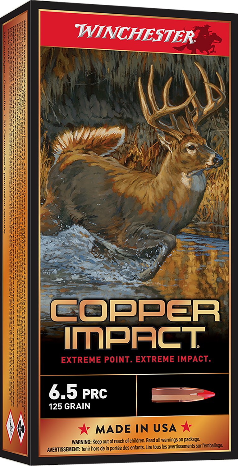 Winchester Ammo X65PCLF Copper Impact 6.5 PRC 125 gr Copper Extreme Point Lead-Free 20 Per Box/ 10 Cs - Winchester - COPPER EXTREME POINT LEAD-FREE