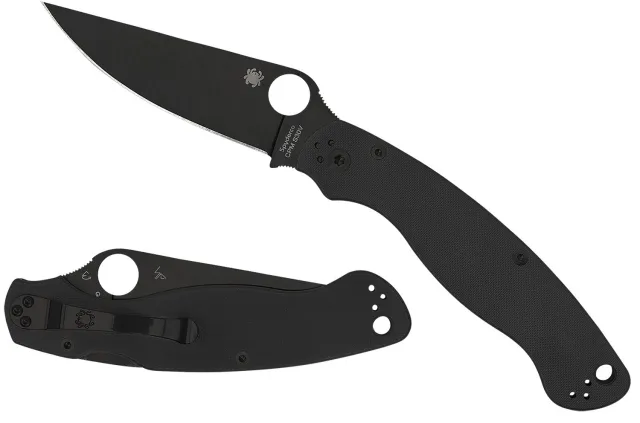 Spyderco C36GPBK2 Military 2 4” Folding Plain Black DLC CPM S30V SS...