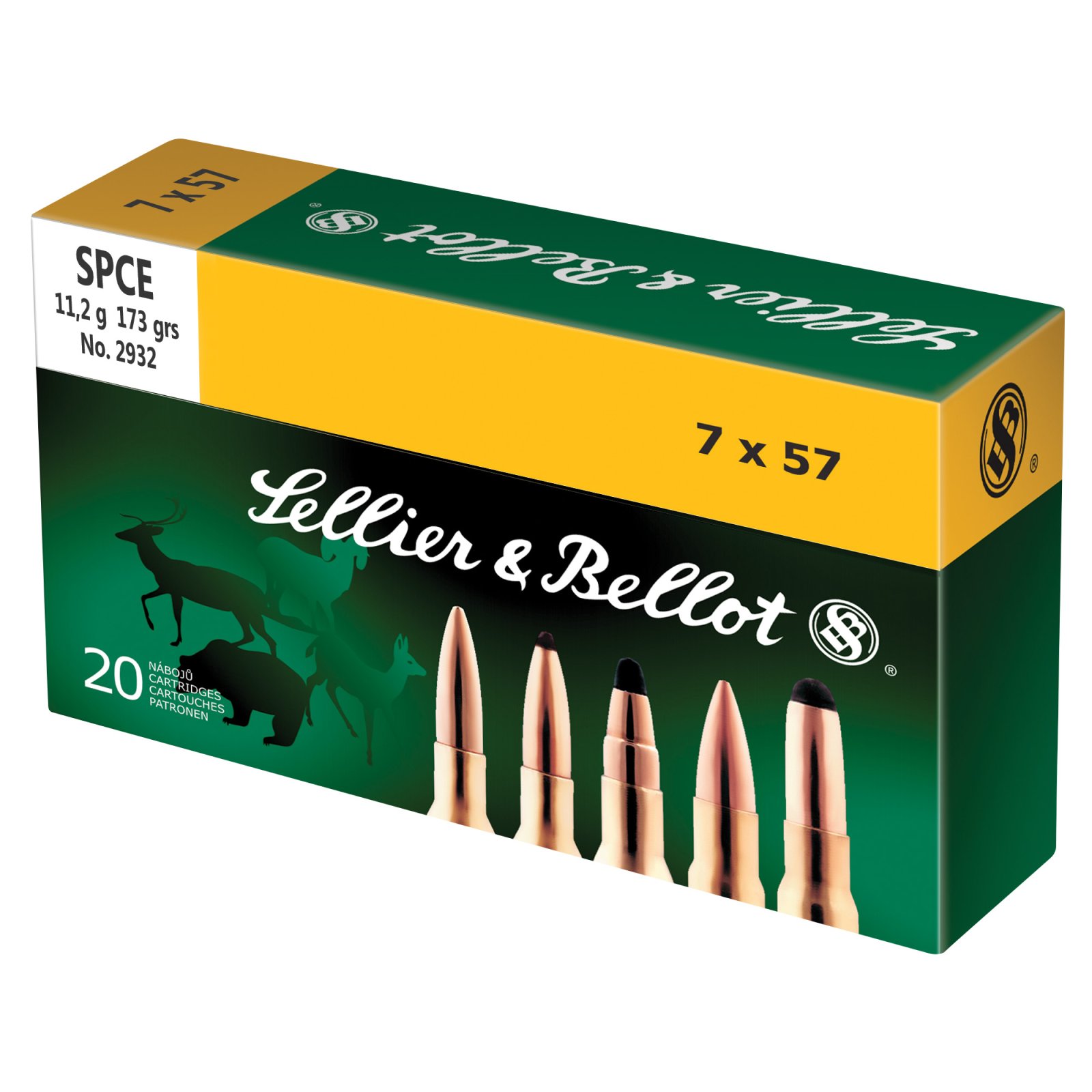 Sellier & Bellot SB757C 7x57mm Mauser 173gr Soft Point Ammo 20 Rounds