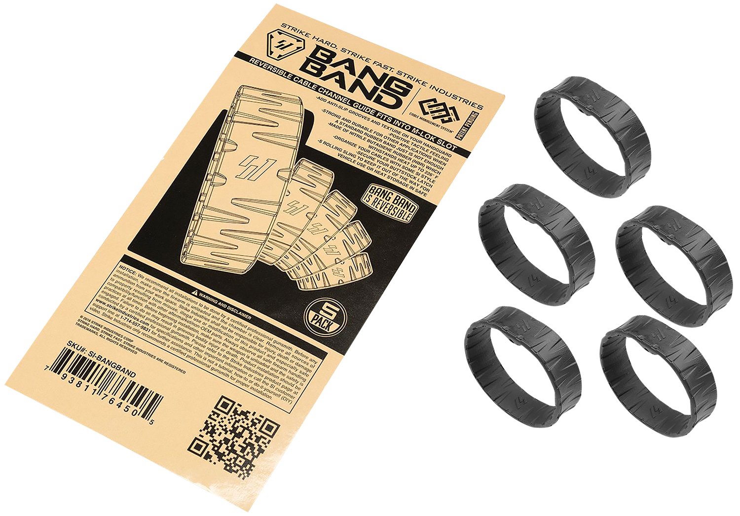 Strike Industries SI-BANGBAND Black Rubber Bands 5 Pack NBR Heat Resistant - Strike Industries