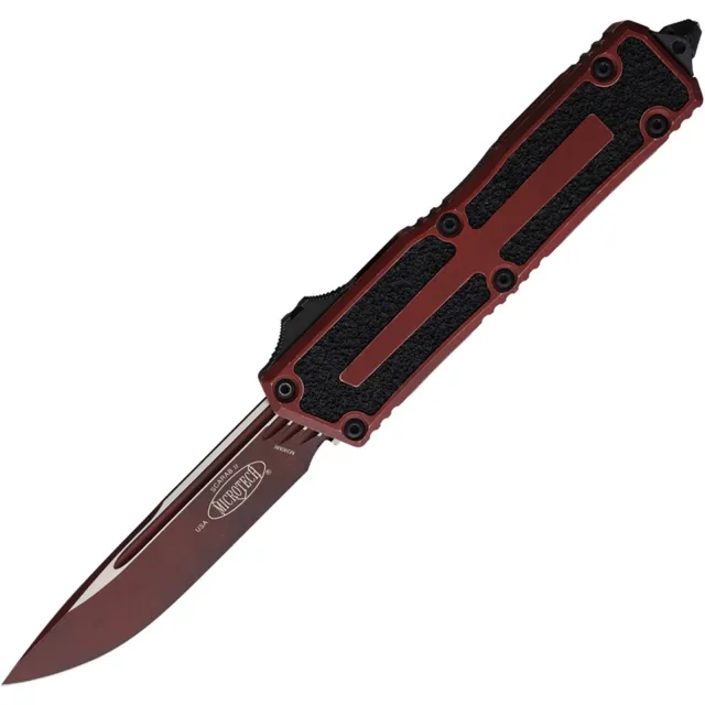 Microtech Scarab II G3 3.97 In SE Standard Weathered Crimson Aluminum Handle
