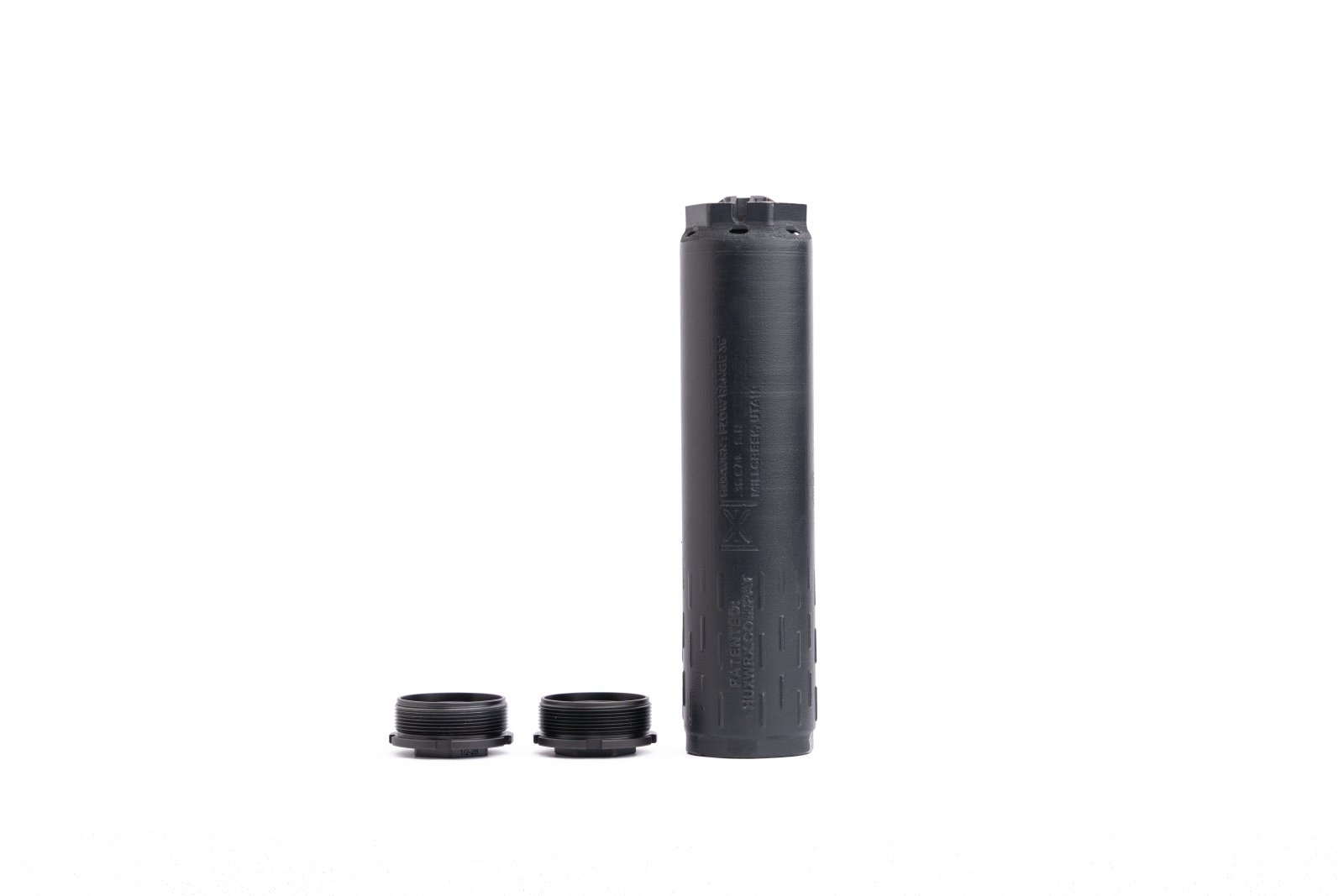 Huxwrx 3727 Flow Range 36 Ti DT .36 Caliber  Matte Black Cerakote NFA - Silencer - HUXWRX - .36 CALIBER