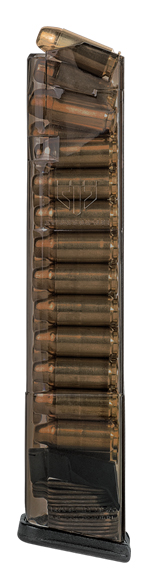 Elite Tactical Systems SMKGLK22170 .40 S&W 24 Round Magazine Carbon Smoke