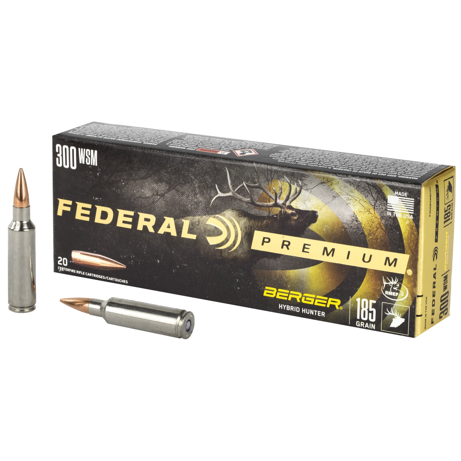 Buy Federal P300WSMBCH1 Premium 300 WSM 185gr Berger Hybrid Hunter Ammo 20rd online