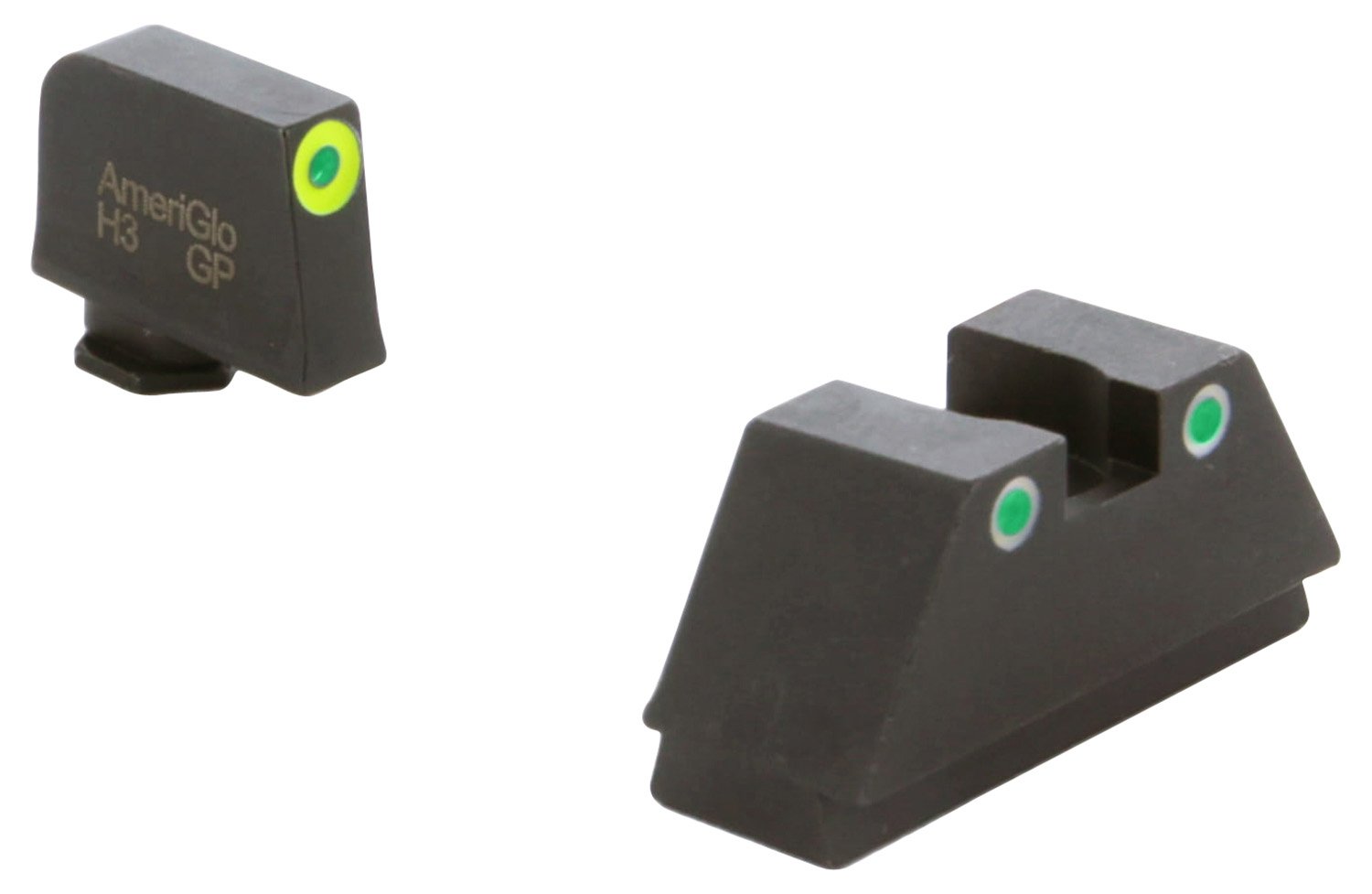 AmeriGlo GL333 Optic Sight Set Glock XL Tall Green Tritium LumiGreen - AMER - STEEL