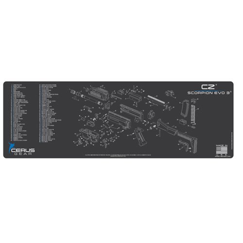 Cerus Gear CZ Scorpion EVO 3 ProMat Charcoal Gray Gun Cleaning Mat - Cerus Gear