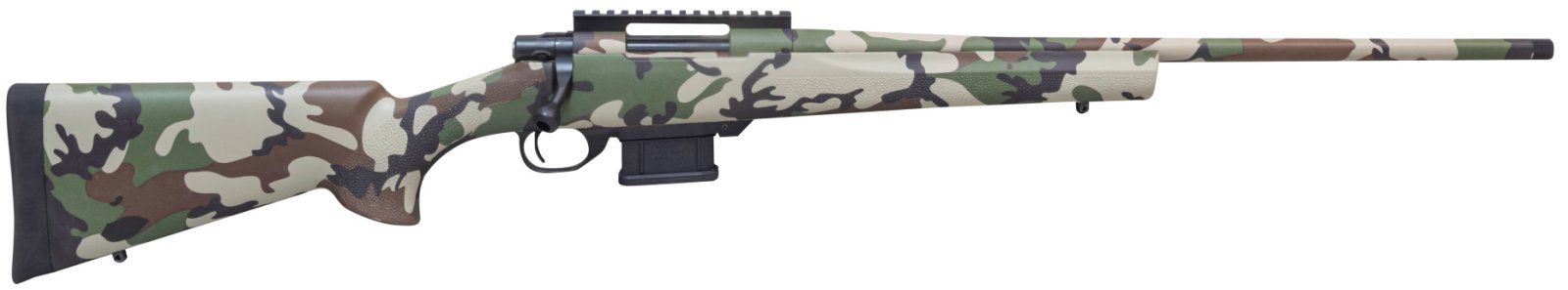 Legacy Sports HMFD762WD Howa M1500 Mini 7.62x39 22" Woodland Camo Rifle - LSI - 7.62x39